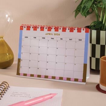 Academic A5 Desk Calendar 2025 2026 | Checks And Stripes, 2 of 7