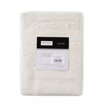 Meyco Knots Blanket Off White, 2 of 3