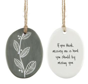 'Missing You' Miss You Porcelain Message Token Gift, 2 of 2