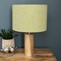 Floral Lined Lime Green Herringbone Tweed Lampshades, thumbnail 5 of 11