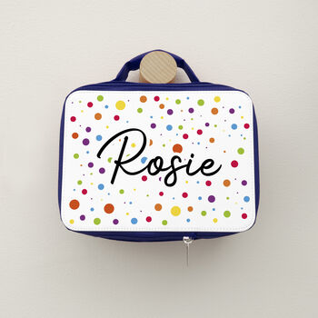 Personalised Kids Fun Polka Dot Insulated Lunch Bag, 12 of 12