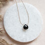 Minimalist Black Spinel Gemstone Silk Cord Necklace, thumbnail 5 of 7