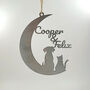 Cat And Dog Personalised Silhouette Steel Moon Crescent, thumbnail 8 of 8