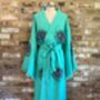 Long Organic Cotton Robe: Jade Green Eye, thumbnail 3 of 4