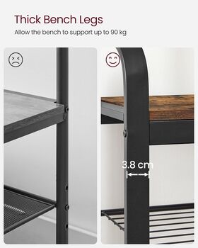 Coat Rack With Shoe Storage Bench And Hooks, 6 of 9