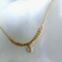 Dainty 18 K Gold Vermeil Necklace Triple Beaded Chain With Teardrop Cz, Tarnish Free Waterproof Necklace, Wedding Jewellery, thumbnail 5 of 8