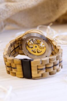 Venice Automatic Mechanical Movement Wooden Watch For Him, 5 of 7