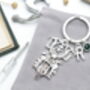 Motorbike Personalised Skeleton Keyring Biker Gift, thumbnail 5 of 8