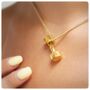 Personalised Gold Coloured Dumbbell Pendant Necklace, thumbnail 1 of 9