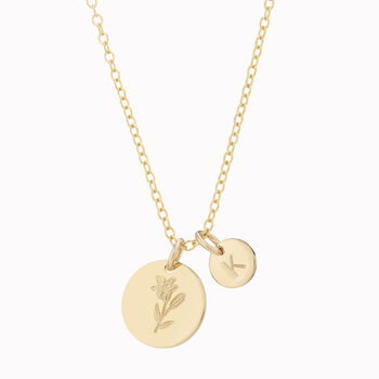 Gold Plated Or Sterling Silver Lily Initial Chain, 2 of 4