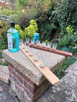 Reclaimed Wood Shot Glass Tray, 2 of 5
