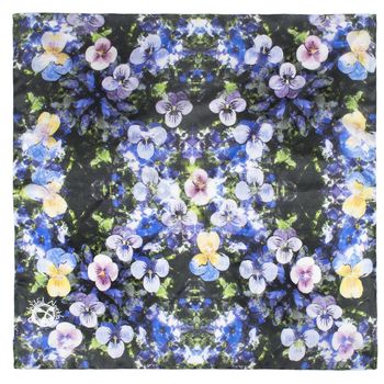 Pansy Floral Square Silk Scarf, 5 of 8