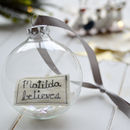 Personalised 'Believes' Glass Christmas Bauble By Handmade At Poshyarns