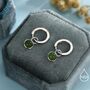 Genuine Jade Dangling Huggie Hoop Earrings, thumbnail 3 of 12