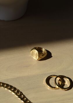 Gold Gaia Ring Unisex Gift, 3 of 8