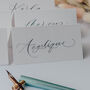 White Wedding Place Cards Written By Hand, thumbnail 1 of 5