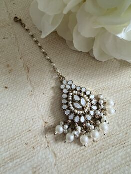 Antique Kundan And Pearl Tikka, 2 of 4