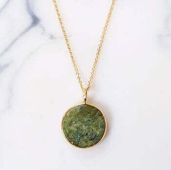 'The Circle' Peridot August Birthstone Necklace, Gold Plated, 2 of 7