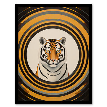 Tiger Tunnel Yellow Black Striped Fun Wall Art Print, 5 of 6