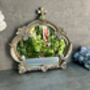 30cm Distressed Silver Baroque Crown Wall Mirror, thumbnail 2 of 8