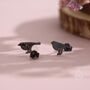 Sterling Silver British Black Bird With Yellow Beak Stud Earrings, thumbnail 4 of 12