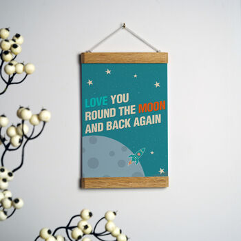 Love You Round The Moon And Back Again Greetings Card, 2 of 3