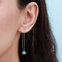 Sterling Silver Mother Of Pearl Planet Threader Earrings, thumbnail 7 of 12