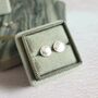 Hammered Disc Silver Stud Earrings, thumbnail 1 of 4