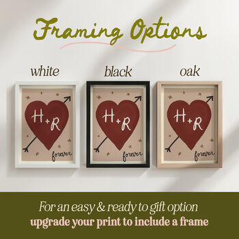Personalised Forever Heart Couple's Initials Print, 5 of 11
