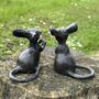 Set Of Two Solid Cast Iron Mice In Gift Pouch, thumbnail 7 of 7