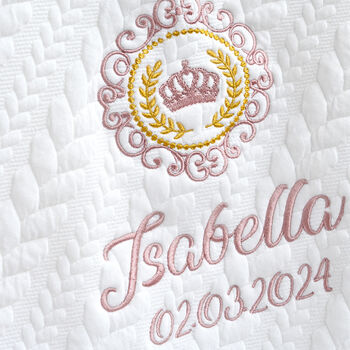 Personalised New Born Baby Blanket With Bow, 3 of 8