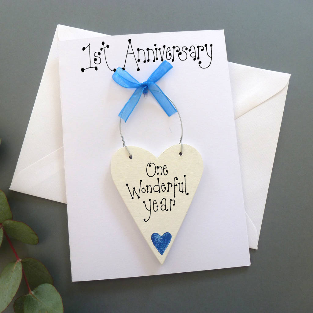 1st Wedding Anniversary Personalised Card By Country Heart ...