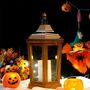 Wood Decorative Lantern Candle Holder With Glass Panels, thumbnail 2 of 6