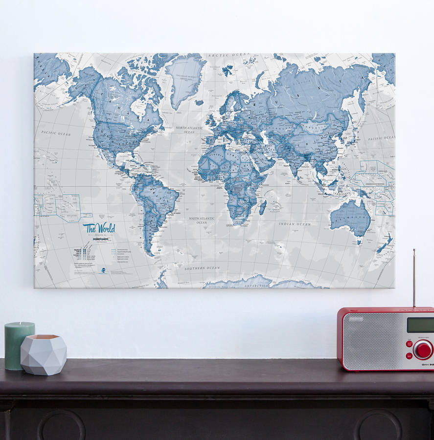 World Is Art Canvas Map Prints By Maps International