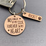 Pet Memorial Keyring. Round Shape. No Longer By My Side, thumbnail 1 of 6
