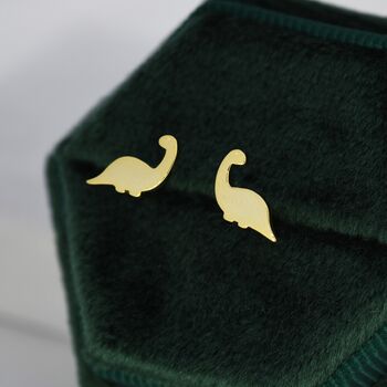 Tiny Dinosaur Stud Earrings In Sterling Silver, 5 of 12