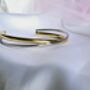 Two Tone Minimalist Open Cuff Bangle 18 K Gold And Silver Plated Stainless Steel Bracelet Everyday Wear Jewellery Gift, thumbnail 4 of 6