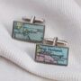 Personalised Rectangle Map Cufflinks, thumbnail 1 of 6