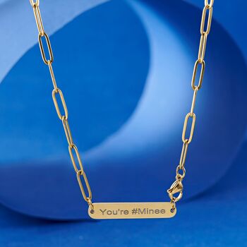 Gold Personalised Paper Clip Chain Necklace For Men And Women, 6 of 10
