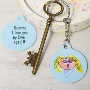 Child's Drawing Personalised Keyring Gift, 4 of 8