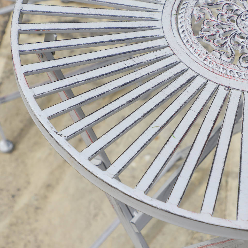 Antique Grey Bistro Table And Chairs Set By Dibor