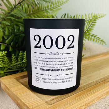 Personalised 21st 2002 Birthday Timeline Candle, 4 of 11