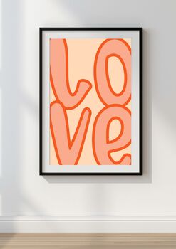 'Love' Typography Print Statement Wall Art, Unframed, 3 of 8