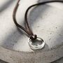 Men's Two Ring Russian Leather Cord Necklace, thumbnail 5 of 10