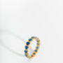 Blue Sparkly Heart Gold Vermeil Plated Stacking Ring, thumbnail 2 of 9