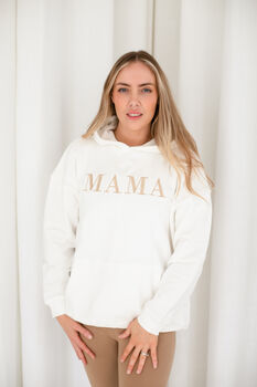 Mama Embroidered Ladies' Hoodie Optional Mini Available, 2 of 6