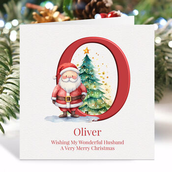 Personalised Red Initial Christmas Card, 6 of 9