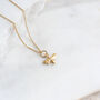 14ct Solid Gold Bee Charm Necklace, thumbnail 1 of 3
