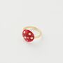 Fable Enamel Mushroom Ring, thumbnail 2 of 6