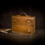 Handcrafted Tan Leather Laptop Bag Gift For Him, thumbnail 3 of 10